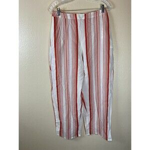 Ioanna Kourbela Basics M Stripe Pants Trousers Red Pull On Beach Embroidered